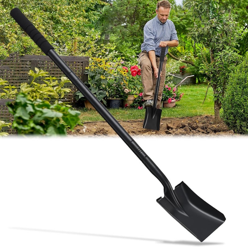 ABtool Shovel, Garden Shovels for Digging, Small Spade Square Trench Shovel with 43.3" Metal Handle,Mini Transfer Small Flat Shovels for Gardening,Planting,Digging,Landscaping,Camping,Kids Sand Beach Shovels - Image 1